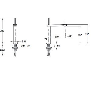 Cмеситель для раковины Jacob Delafon COMPOSED E73053-ND-CP купить в интернет-магазине сантехники Sanbest