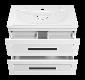 Тумба с раковиной Misty Модерн - 80 П-Мод09080-011Пр белая для ванной в интернет-магазине Sanbest