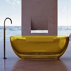 Ванна Abber Kristall AT9703Amber 170x75 желтая прозрачная купить в интернет-магазине Sanbest