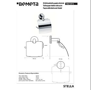 Держатель для туалетной бумаги Bemeta Stella 166212012 хром купить в интернет-магазине сантехники Sanbest