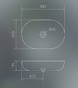 Раковина накладная Gid Lago 61 Bm1348 53355 черная матовая купить в интернет-магазине Sanbest