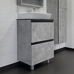 Тумба с раковиной Comforty Эдинбург 00-00004763 60 бетон светлый для ванной в интернет-магазине Sanbest
