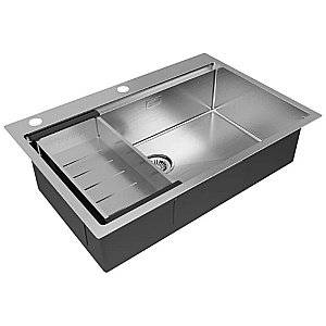 Кухонная мойка Paulmark KRONER-PRO 75 PM707551-BS+A405-BS нержавеющая сталь купить в интернет-магазине сантехники Sanbest