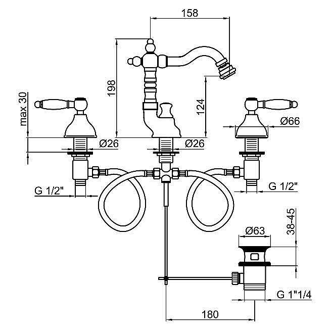 Смеситель для биде Webert Dorian DO710502065 купить в интернет-магазине сантехники Sanbest