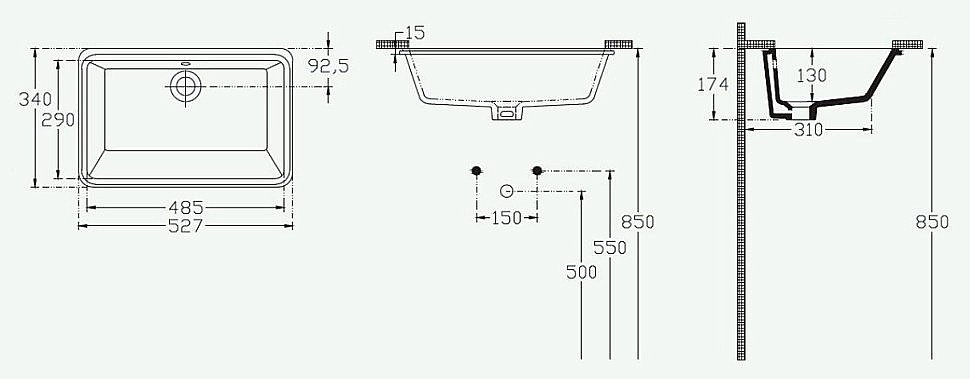 Раковина ISVEA Soluzione 52 10SZ77053SV белая купить в интернет-магазине Sanbest