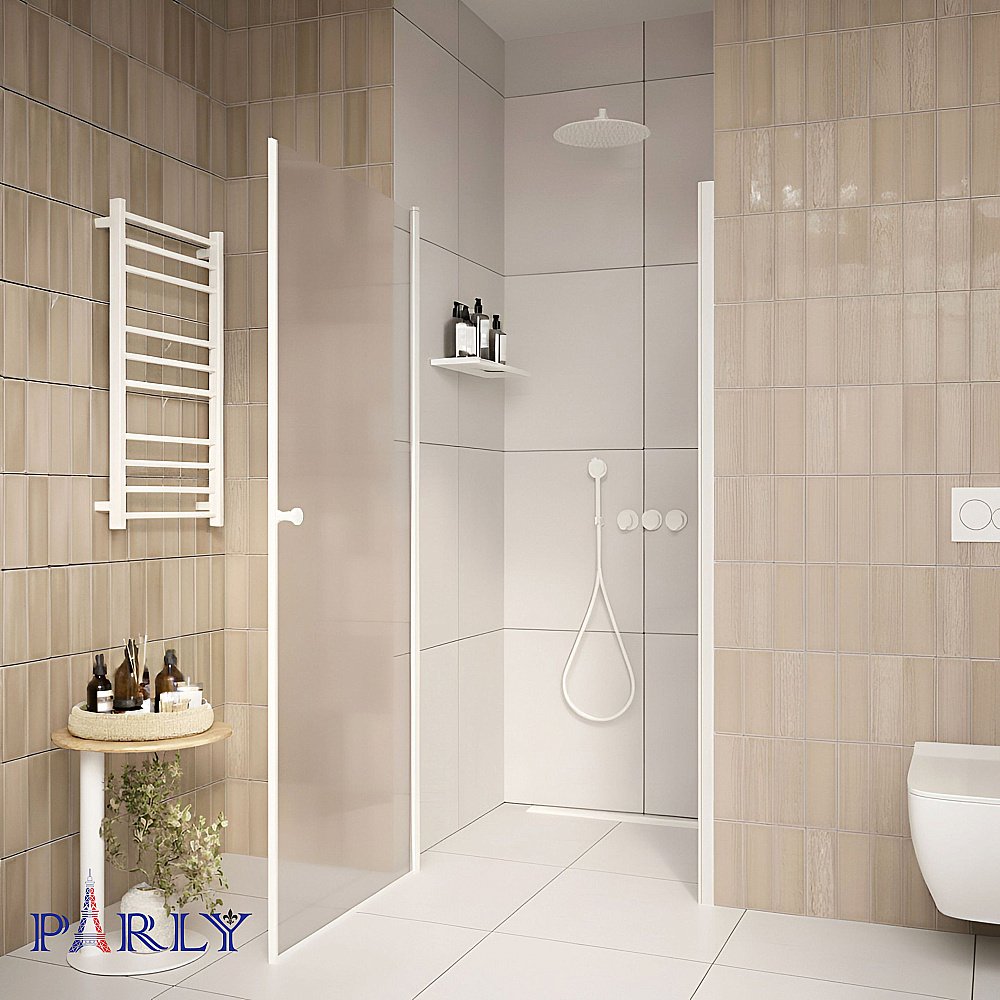 Душевая дверь Parly DE80F профиль белый/стекло матовое купить в интернет-магазине Sanbest