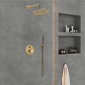 Душевая система Vincea Desire VSFW-1D1BG брашированное золото купить в интернет-магазине сантехники Sanbest