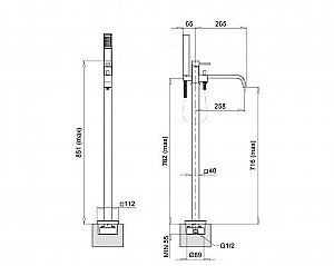 Смеситель монокомандный для ванны Inside ML.INS-9260 хром купить в интернет-магазине сантехники Sanbest