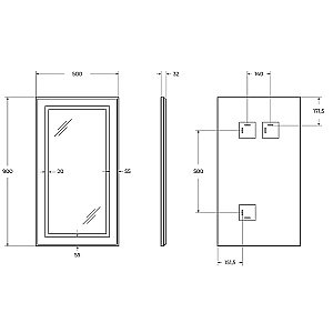 Зеркало BelBagno Kraft SPC-KRAFT-500-900-SENS-NERO черный в ванную от интернет-магазине сантехники Sanbest