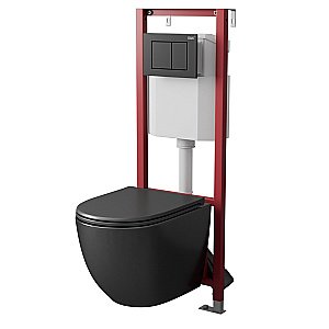 Инсталляция для унитаза D&K DI8540116 кнопка черная матовая купить в интернет-магазине сантехники Sanbest