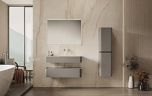 Тумба с раковиной Vincea Caprise 100 VMC-4CA100MLG/VCB-4CA100MWLG светло-серый матовый для ванной в интернет-магазине Sanbest