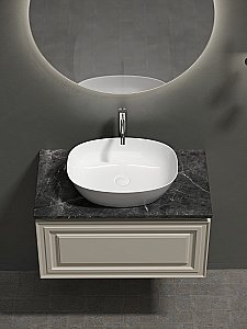 Тумба с раковиной Sancos Very 80 со столешницей, бежевая матовая для ванной в интернет-магазине Sanbest