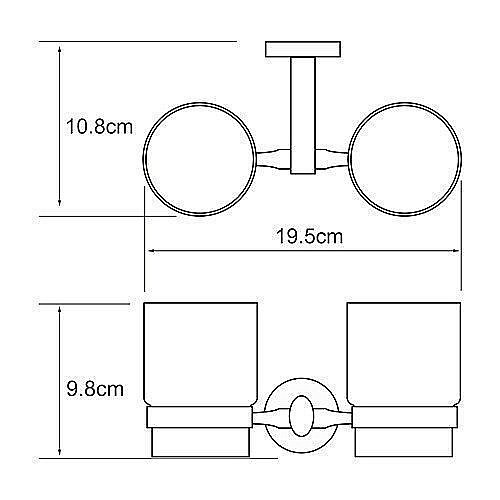 Подстаканник двойной со стаканами WasserKRAFT Rhein K-6228D купить в интернет-магазине сантехники Sanbest