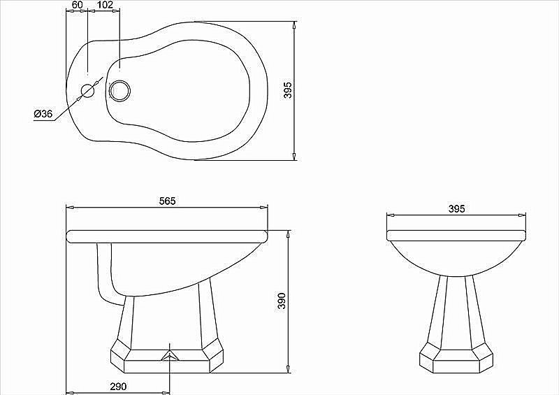 Биде напольное Burlington P4 купить в интернет-магазине Sanbest