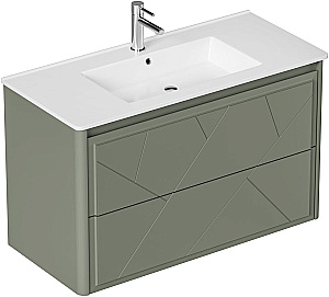 Тумба с раковиной и столешницей Allen Brau Paris 100 1.360002.CGM олива матовая для ванной в интернет-магазине Sanbest
