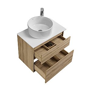 Тумба со столешницей Акватон Либерти 60 дуб эльвезия для ванной в интернет-магазине Sanbest