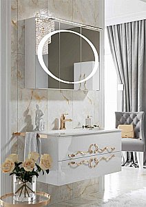 Тумба с раковиной Aqwella Due amanti 120 DUE0112 белая для ванной в интернет-магазине Sanbest