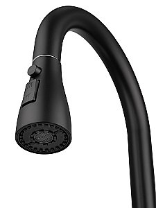 Смеситель для кухни с выдвижным изливом WONZON & WOGHAND WW-121E201B-MB черный матовый купить в интернет-магазине сантехники Sanbest