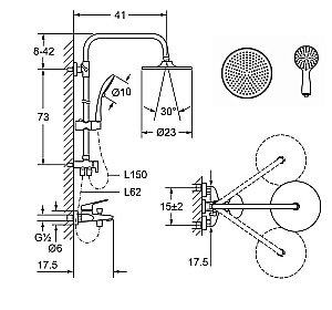 Душевая система Laguraty 7005 купить в интернет-магазине сантехники Sanbest