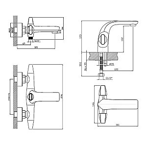 Набор смесителей Orange Lotos M32-311cr хром купить в интернет-магазине сантехники Sanbest