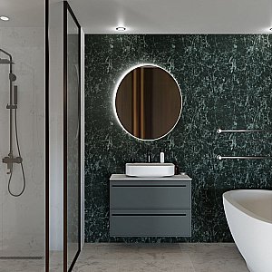 Тумба с раковиной LA FENICE Elba Grigio TWIN 90 серая/столешница белая для ванной в интернет-магазине Sanbest