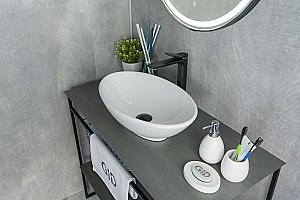 Раковина накладная Gid Lago 52 N9021 51109 белая купить в интернет-магазине Sanbest