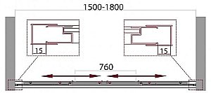 Душевая дверь BELBAGNO UNIQUE-BF-2-150/180-C-Cr стекло прозрачное/профиль хром купить в интернет-магазине Sanbest