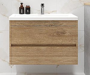 Тумба с раковиной Art&Max Family-M 75 подвесная, дуб харбор золотой для ванной в интернет-магазине Sanbest