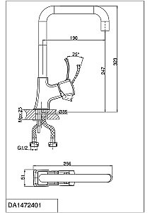 Смеситель для кухни D&K Rhein Bach DA1472401 купить в интернет-магазине сантехники Sanbest