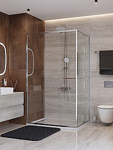 Душевой уголок Cezares LUX 100х110 AH-FS-11-110/100-C-CR стекло прозрачное/профиль хром купить в интернет-магазине Sanbest