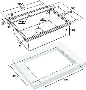 Кухонная мойка Paulmark STEPIA 60 + ролл-мат STEP PM115951-AN+R375-BS антрацит купить в интернет-магазине сантехники Sanbest