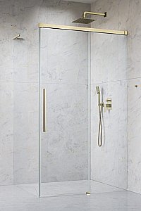 Душевой уголок Radaway Idea 8 Brushed Gold QL KDJ 110х90 R стекло прозрачное/профиль брашированное золото купить в интернет-магазине Sanbest
