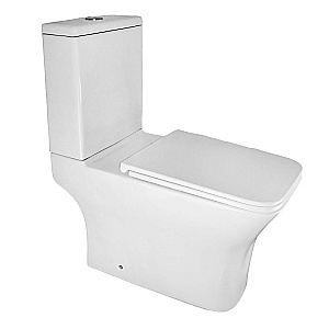 Унитаз напольный Azario Mari AZ-79143T белый, безободковый, с бачком, с крышкой микролифт, слив торнадо купить в интернет-магазине Sanbest