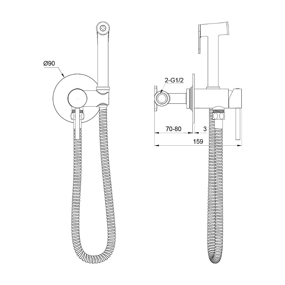 Гигиенический душ Oliveeka Y OL-829902-CR хром купить в интернет-магазине сантехники Sanbest