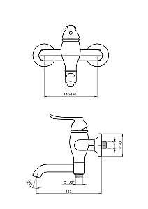 Смеситель для ванны GPD TAURO MBB150 купить в интернет-магазине сантехники Sanbest