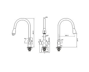 Смеситель для кухни Paulmark Lange La214212-AN антрацит купить в интернет-магазине сантехники Sanbest