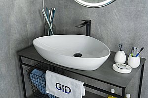 Раковина накладная Gid Creativo 67 N9062 51117 белая купить в интернет-магазине Sanbest