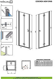 Душевая дверь Radaway Essenza New DWB 100 купить в интернет-магазине Sanbest