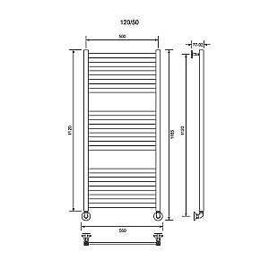 Полотенцесушитель водяной Veconi Vero-A V12050B-A черный купить в интернет-магазине сантехники Sanbest