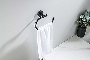 Полотенцедержатель Aquatek Оберон AQ4221MB черный матовый купить в интернет-магазине сантехники Sanbest