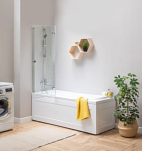 Шторка на ванну Aquanet Beta 4 120 NF6222-hinge прозрачное стекло/профиль хром купить в интернет-магазине Sanbest