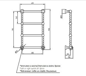 Полотенцесушитель Migliore Edera ML.EDR-EL.100.BR бронза купить в интернет-магазине сантехники Sanbest