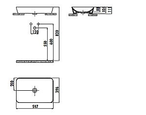 Раковина Creavit Ultra 59,7 UL060-0000 белая купить в интернет-магазине Sanbest