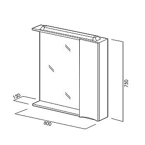 Зеркальный шкаф BelBagno MARINO SPC-800 купить в интернет-магазине сантехники Sanbest