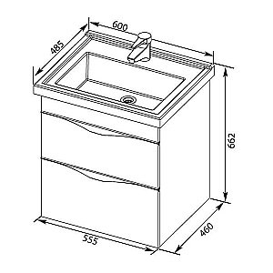 Тумба с раковиной Aquanet Эвора 60 для ванной в интернет-магазине Sanbest