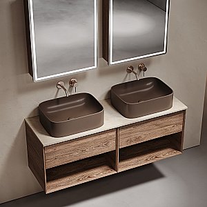 Столешница Sancos 160 TT160A2 без отверстия под смеситель, кремовая для ванной в интернет-магазине сантехники Sanbest