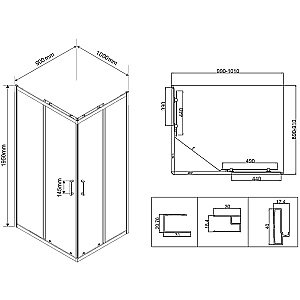 Душевой уголок Vincea City VSS-5CT9010CL 100х90 стекло прозрачное/профиль хром купить в интернет-магазине Sanbest