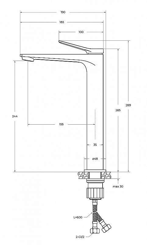 Смеситель для раковины BelBagno UNIQUE-LMC-CRM-W0 хром купить в интернет-магазине сантехники Sanbest