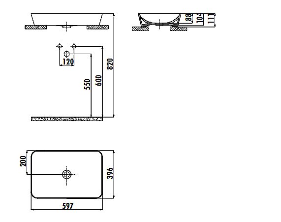 Раковина Creavit Ultra 59,7 UL060-0000 белая купить в интернет-магазине Sanbest