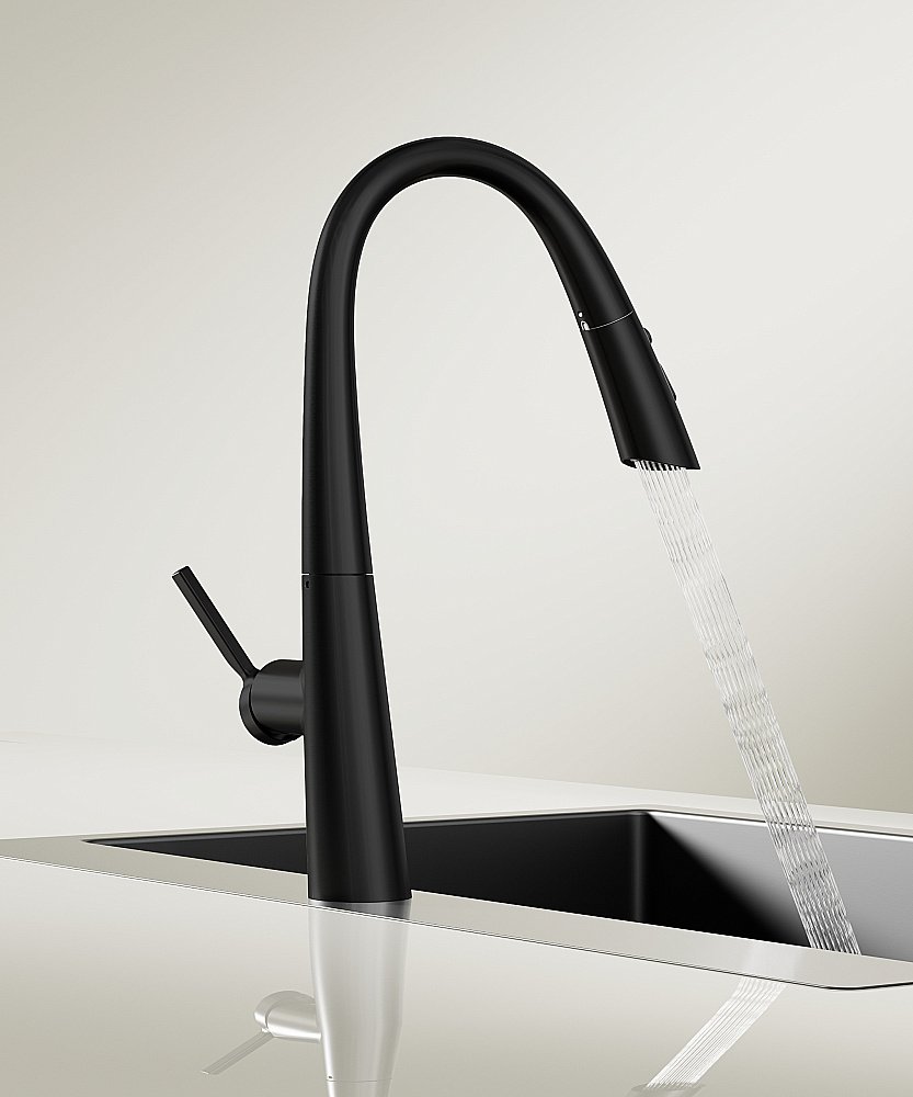 Смеситель для кухни Vincea VKF-176MB черный матовый купить в интернет-магазине сантехники Sanbest